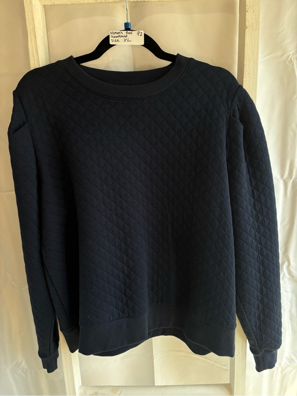Walter Hagen Quilted Crewneck Sweatshirt - Navy Blue
